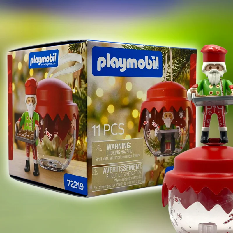 Bola navideña Playmobil 72219 Papá Noel Panadero - Pastelero con su caja